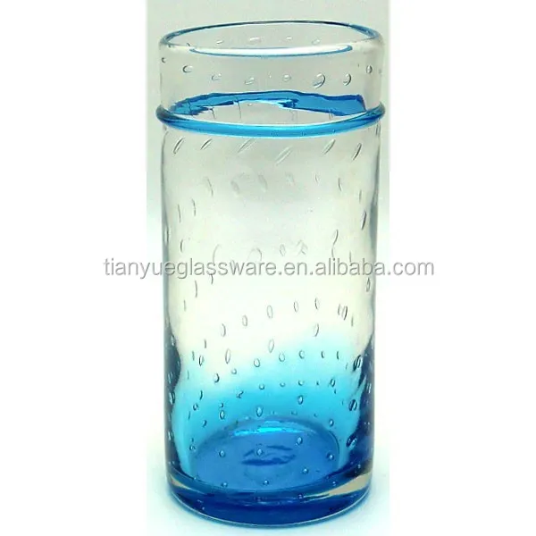 500ml blue drinking glass tumbler, water glass