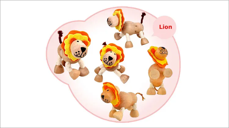 wooden lion pose small