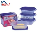 3PK square 1050ml food storage and plastic storage container