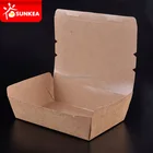 Disposable printed craft paper board food packing lunch boxes