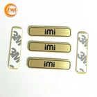 cheap wholesale high quality self-adhesive customized gold brushed brand metal logo label tags