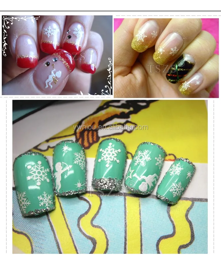 TSZS brand nail art decoration supplies snowflakes design vinyl nail sticker