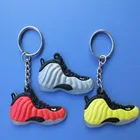 Custom cute personalized soft rubber silicon shoe key chain 3D sneaker custom logo PVC keychain