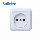 16A 250v CE Durable ABS Wall Switches 2 Pin Flat Socket