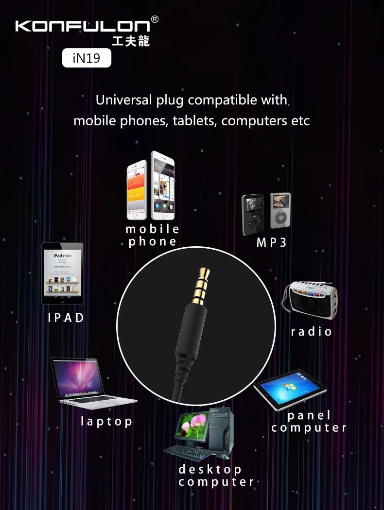 Konfulon Dual moving coil in-ear mobile phone earphones real bass microphone TPE earphones super bass earphones earbud - ANKUX.COM
