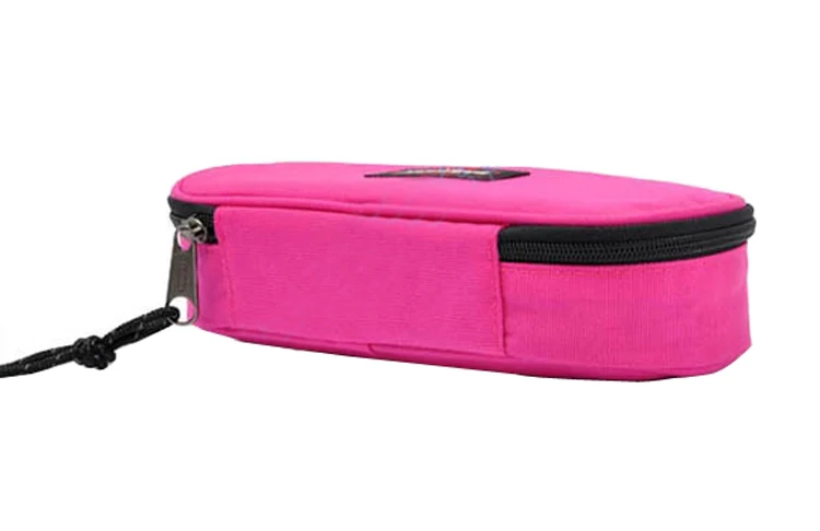 Big capacity multi-function makeup brush case pink zipper polyester case