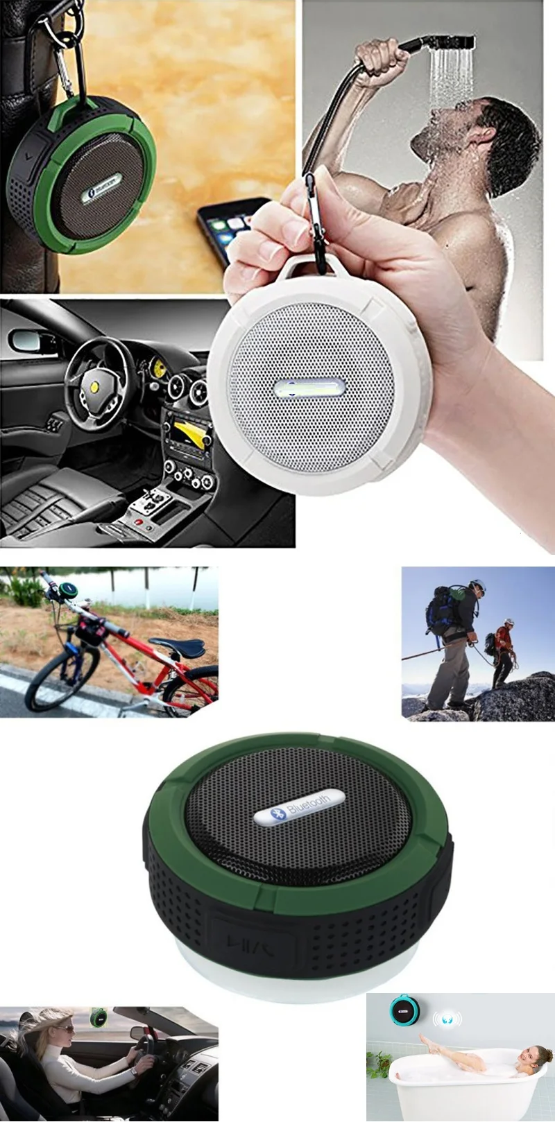 Factory price waterproof fm shower radio waterproof wireless speaker c6 portable wireless speaker with sucker - ANKUX.COM