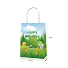 YISHU jungle animal party supplies favors jungle theme paper bags 150g white craft paper gift bag