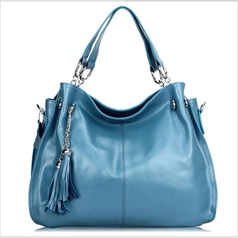 100% Genuine Leather Handbag Women real Leather shoulder Bag Vintage Fashion Solid Women Messenger Bag Tote Bolsas free shipping