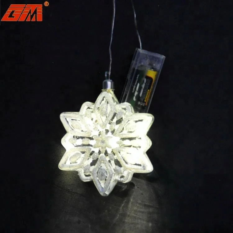 Decorativo pendurado handmade led brilho de vidro do floco de neve da árvore de natal ornamentos