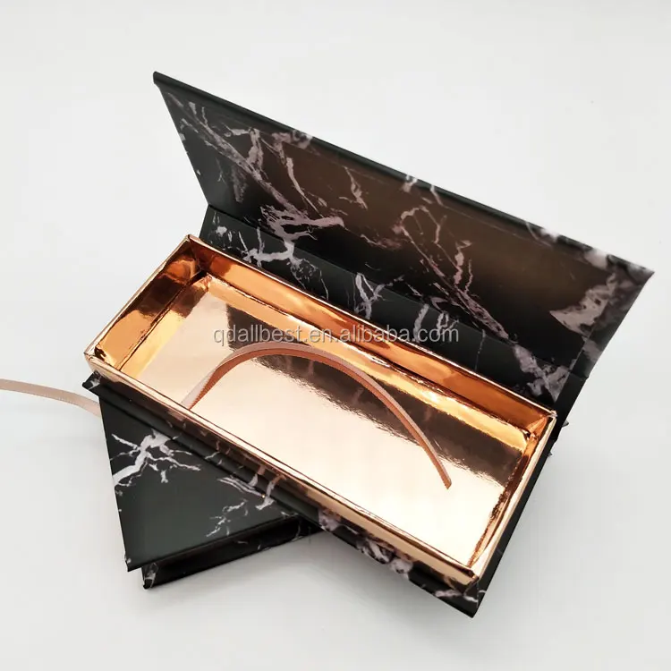 2017 new marble paper cardboard custom eyelash box packaging