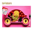 37.8*25.8*2.3cm Wholesale Car Shape Plate Feeding Mat Silicone Baby Placemat For Kids