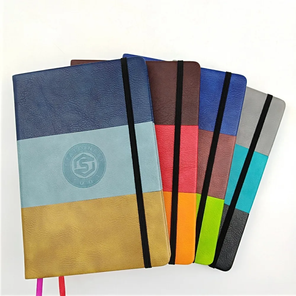student diary hardbound notebook with elastic band and ribbon