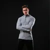 Men's Zip Long Sleeve Hooded loose Quick Dry Bodybuilding Workout T Shirt