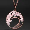 Aliexpress top selling 7 Chakra Tree Of Life Pendant Necklace with Copper Crystal Natural Stone