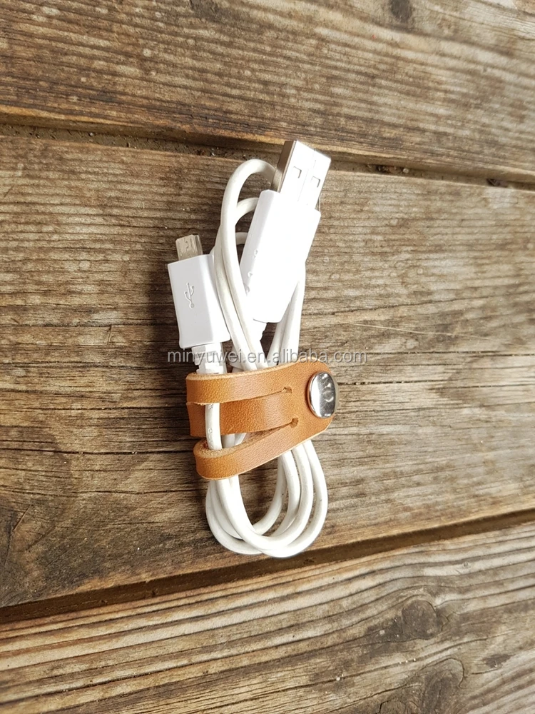 fashion small leather gifts usb cable tie genuine leather