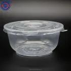 Rice or noodle container disposable clear round plastic bowl with lid