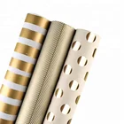 High Quality Gold Print Gift Wrapping Paper for Birthday Holiday Wedding Gift Wrap