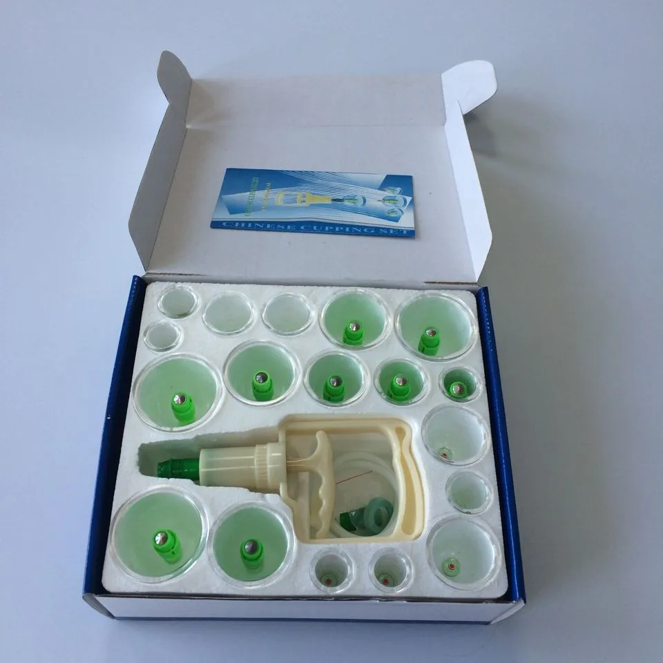 24 Cups Chinese Medical Vacuum Body Cupping Massage Healthy Therapy Suction Set