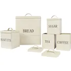 5 Piece Cream Sugar Tea Coffee Biscuits Bread Kitchen Storage Set