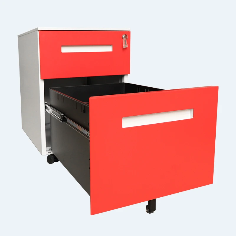 Small Steel 2 Drawer Metal A4 Or F4 Mobile Pedestal File Storage