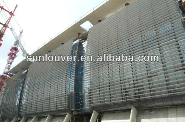 Aluminum hurricane shutters to Protect the building from Hurricane