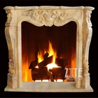 Decorative natural marble stone fireplace mantel surround