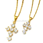 バルク卸売カスタムチェーンゴールドジュエリー mangalsutra ラインストーンダイヤモンドクロスネックレス