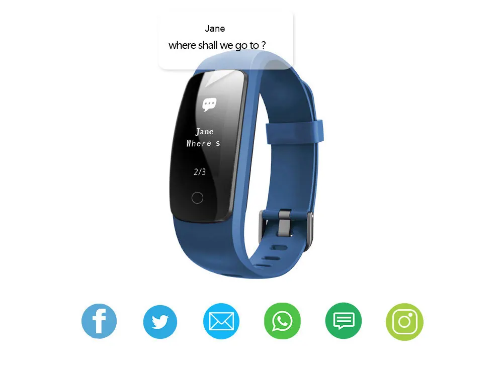 Makibes ID107 Plus HR Bluetooth Smart Bracelet Heart Rate Monitor Multi sports Cardio Fitness Guided Breathing Fitness Tracker OLED Screen (8)