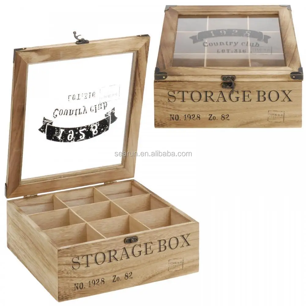 packaging & printing box 9 compartments wooden tea gift box 84