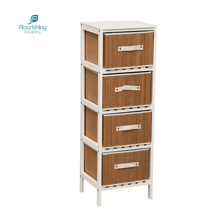 Household Storage Furniture MDF Cabinet Shelves With 4 Drawer
