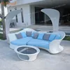 Foshan factory customized turkey Dubai commercial hotel balcony outdoor rattan furniture sofa