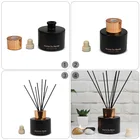 Aroma Du Monde Custom luxury matte black glass bottle aroma reed diffuser with rattan sticks