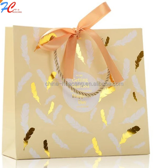 factory manufacturing customized paper bag gift with bowknot