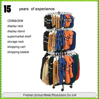 round design rolling metal stand clothes display rack/stand for