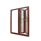Anti-scrach wooden color aluminum Aluminum double glass folding accordion door