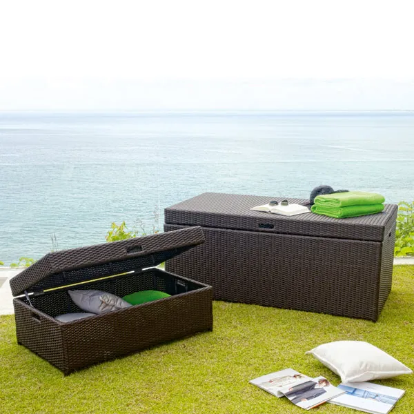 High quality cheap rattan cuatro outdoor patio garden storage trunk furniture