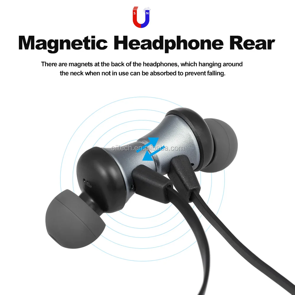 Magnetic metal wireless sports earphone MS-T2 support TF card - ANKUX.COM