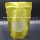 2018 Hot Sale Comters' printing stand up pouch with oval window and bottom gusset for food/candy/nuts/coffee packaging