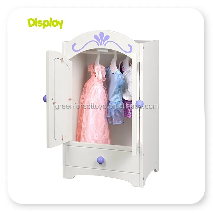 Doll Clothes And Accessory Storage Mirrored Wardrobe Fits 18