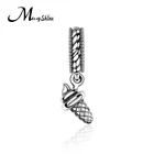 925 Sterling Silver summer ice cream shape beads pendant charm fit bracelet