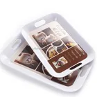 Eco-friendly high quality Custom Printed Rectangle Coffee Tea Melamine Roll Tray