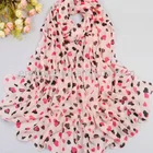 Fashion heart printed paisley long scarf chiffon