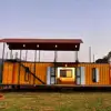 Customized wood structure construction container house design converted homes made from shipping containers with bathroom
