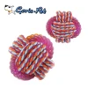 Durable Cotton Rope Pet Chew Toy Silicone Rubber Ball for Dog