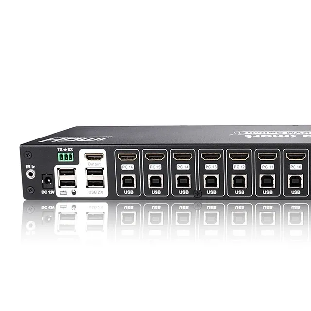 Apoio Hub USB/Teclado/Mouse 4 K Switcher KVM Switch HDMI 16x1 Transmiss&atilde;o de V&iacute;deo - ANKUX.COM