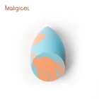 Latex Free Facial Makeup Sponge Puff Olive Cut Shaped Mixed Color Cosmetic Blender For Dry And Wet Use