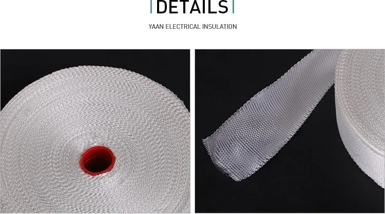 High strength fiber non alkali fiberglass tape made by glass fiber yarn
