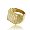 Big Model shape white cz Stone Micro Pave 925 Sterling Silver Men's Rings jewelry