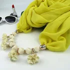 Fashion Women's Elegant Charm Tassels Rhinestone Jewelry Pendant Necklace Scarf With Beads Pendant